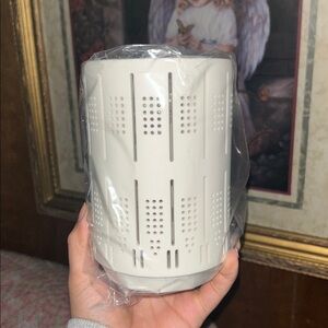 Starbucks Cream Perforated Candle Holder